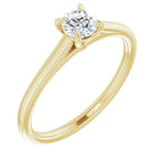 Anel Solitário de Noivado com Garras em Ouro 14k com Diamante Natural – Amarelo 14k