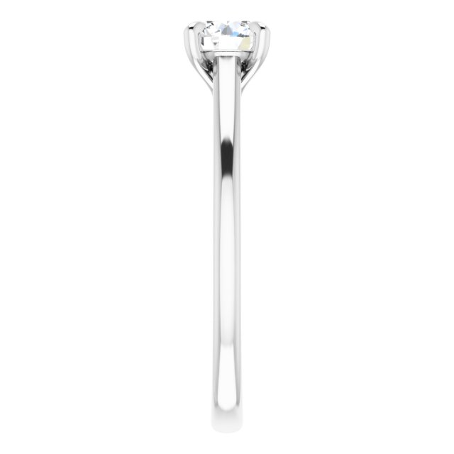 Solitário com Garras – Ouro Branco 14k – perfil