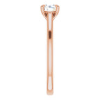 Solitário com Garras – Ouro Rosé 14k – perfil