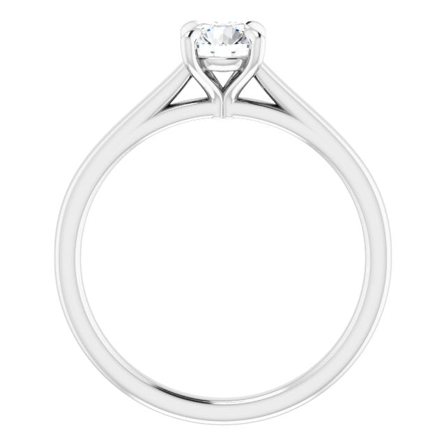 Solitário com Garras – Ouro Branco 14k – vista frontal