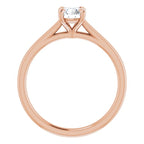 Solitário com Garras – Ouro Rosé 14k – vista frontal