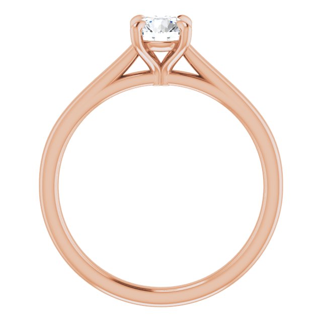 Solitário com Garras – Ouro Rosé 14k – vista frontal