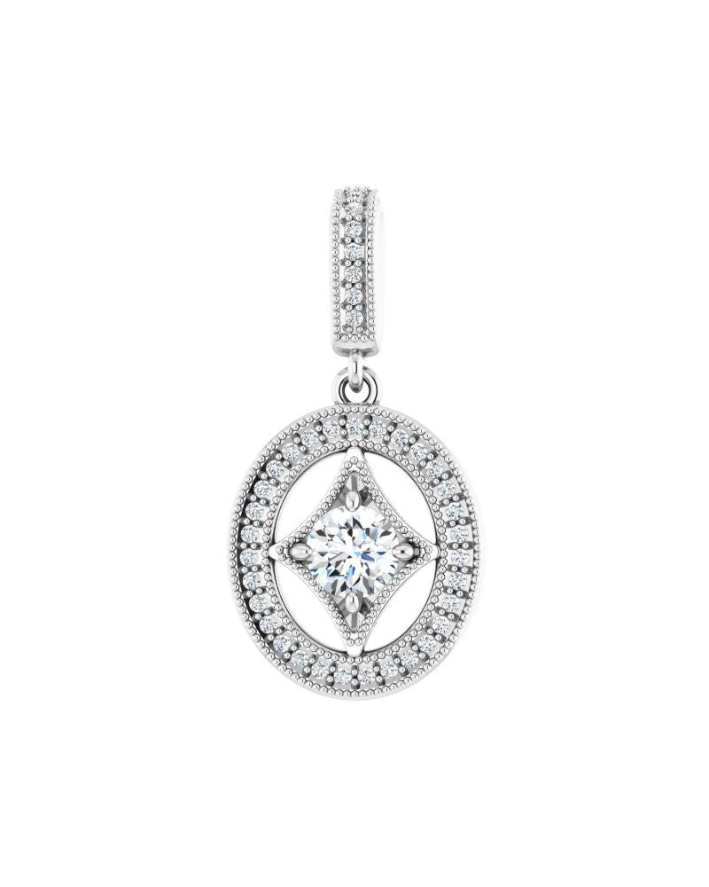 Pingente Halo em Ouro 14k com Diamantes Naturais – Modelo 14