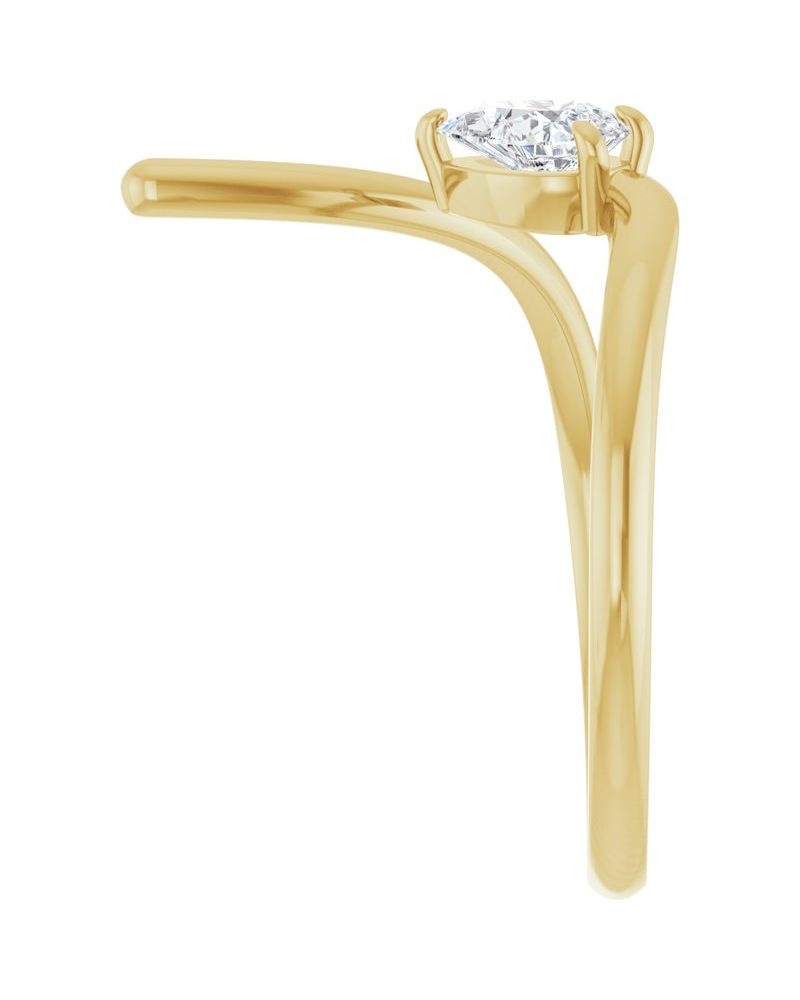 Anel Vazado em Ouro 14k com Diamantes de Laboratório