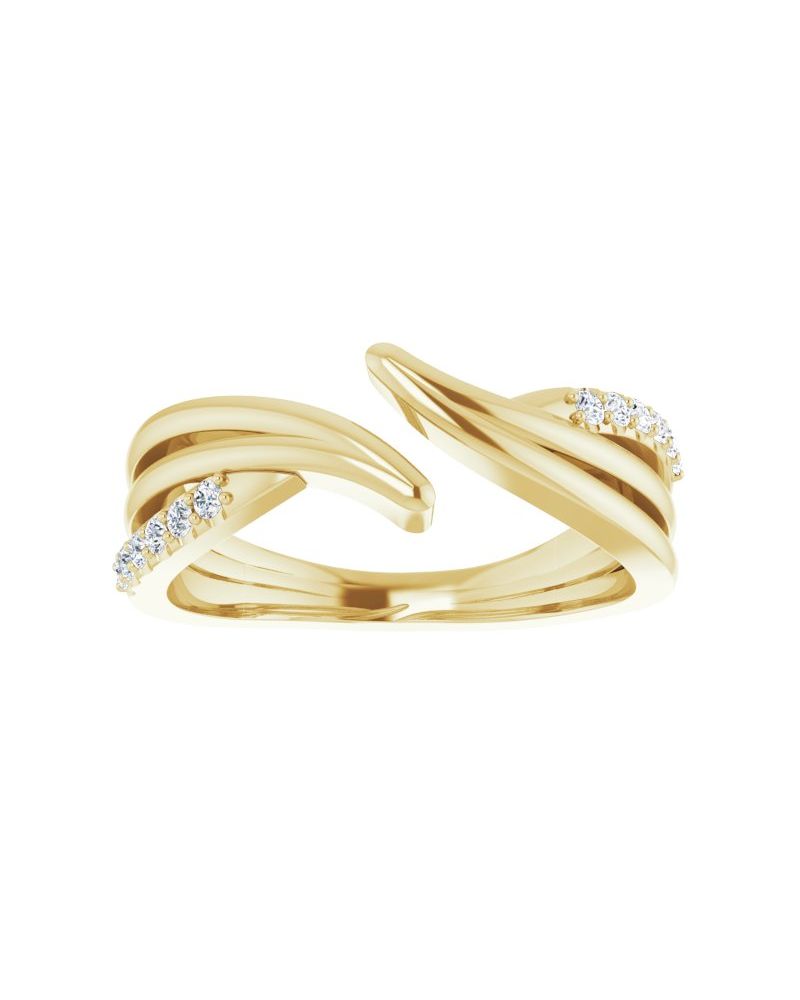 Anel Bypass em Ouro 14k com Diamantes Naturais – Modelo 6