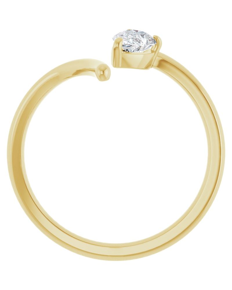 Anel Vazado em Ouro 14k com Diamantes de Laboratório