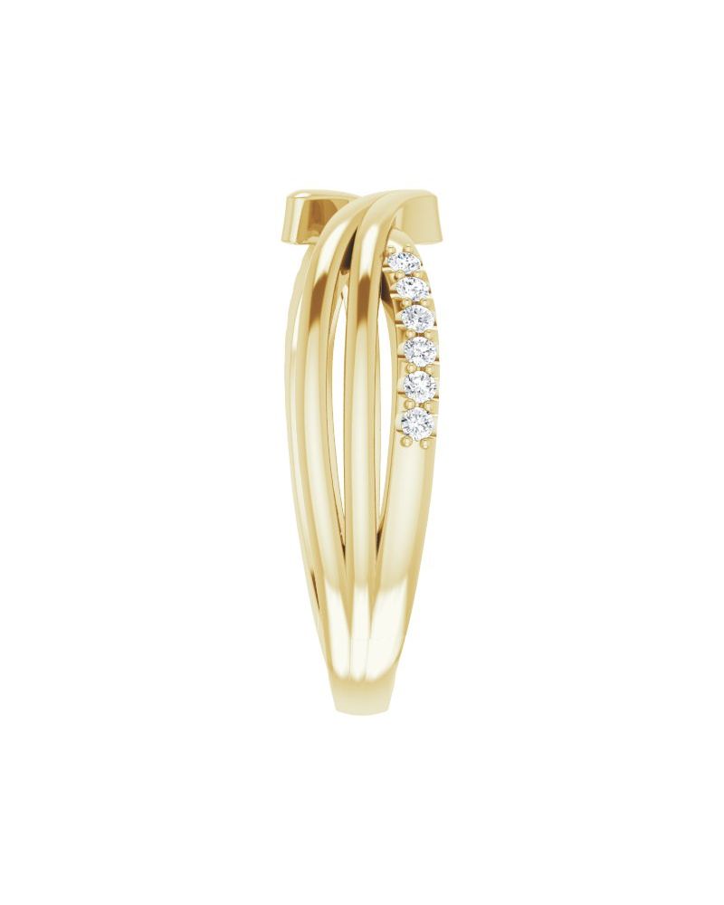 Anel Bypass em Ouro 14k com Diamantes Naturais – Modelo 6