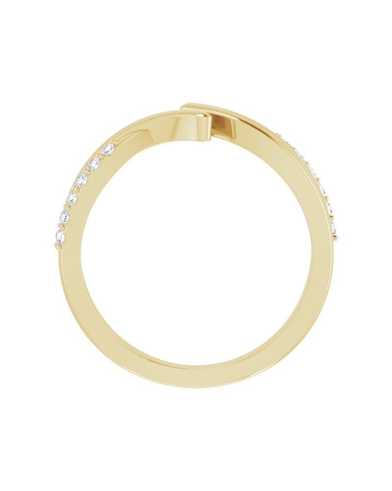 Anel Bypass em Ouro 14k com Diamantes Naturais – Modelo 6