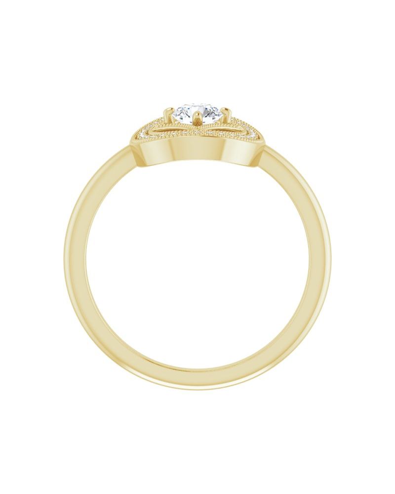 Anel Halo em Ouro 14k com Diamantes Naturais
