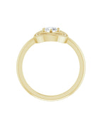 Anel Halo em Ouro 14k com Diamantes Naturais