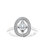 Anel Halo em Ouro 14k com Diamantes Naturais