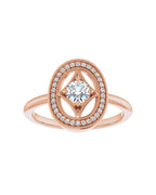 Anel Halo em Ouro 14k com Diamantes Naturais