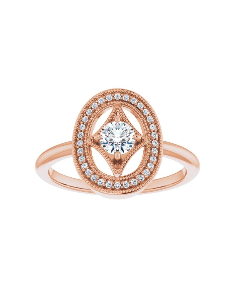 Anel Halo em Ouro 14k com Diamantes Naturais