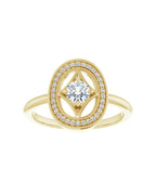 Anel Halo em Ouro 14k com Diamantes Naturais