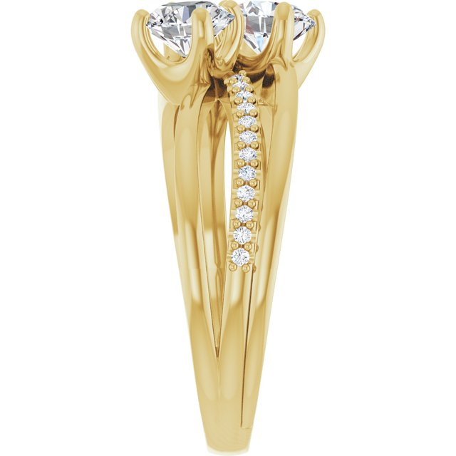 Anel Toi et Moi com Aro Duplo – Amarelo 14k – perfil