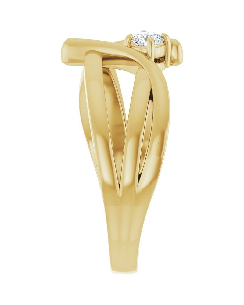 Anel Bypass em Ouro 14k com Diamantes Naturais – Modelo 8