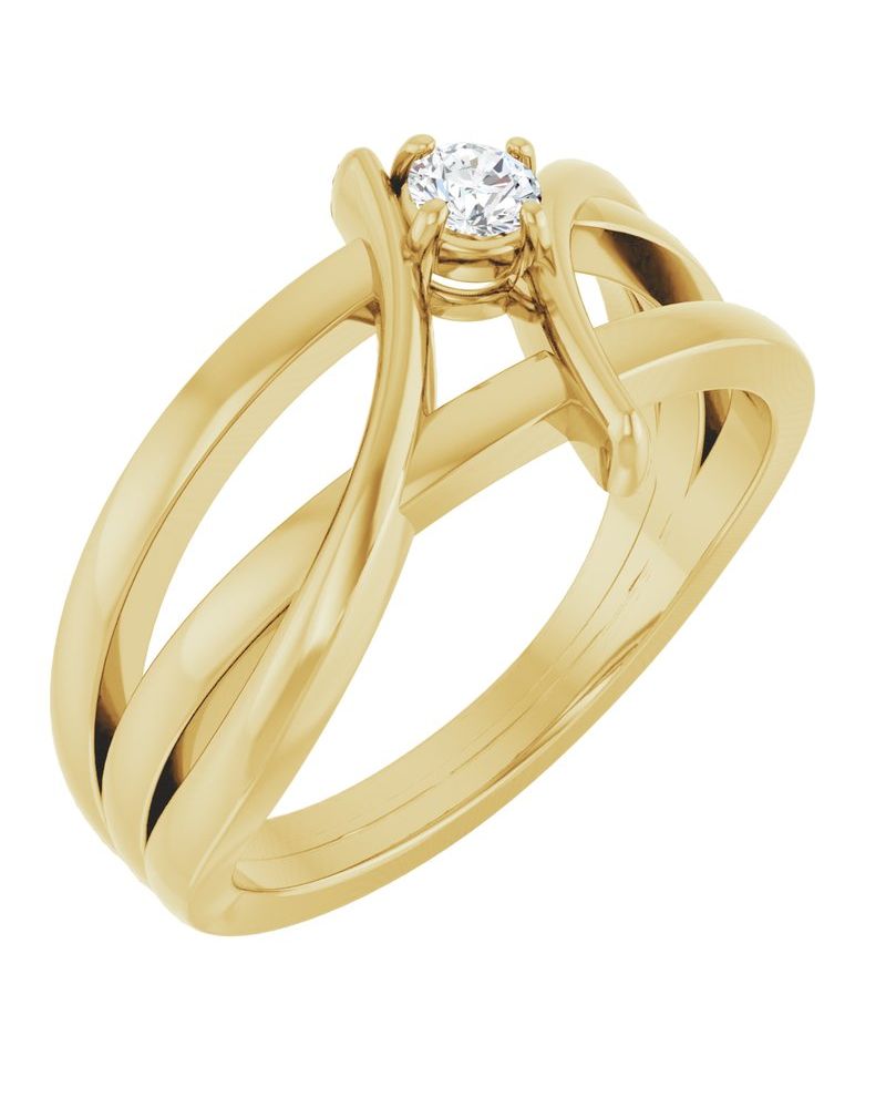 Anel Bypass em Ouro 14k com Diamantes Naturais – Modelo 8