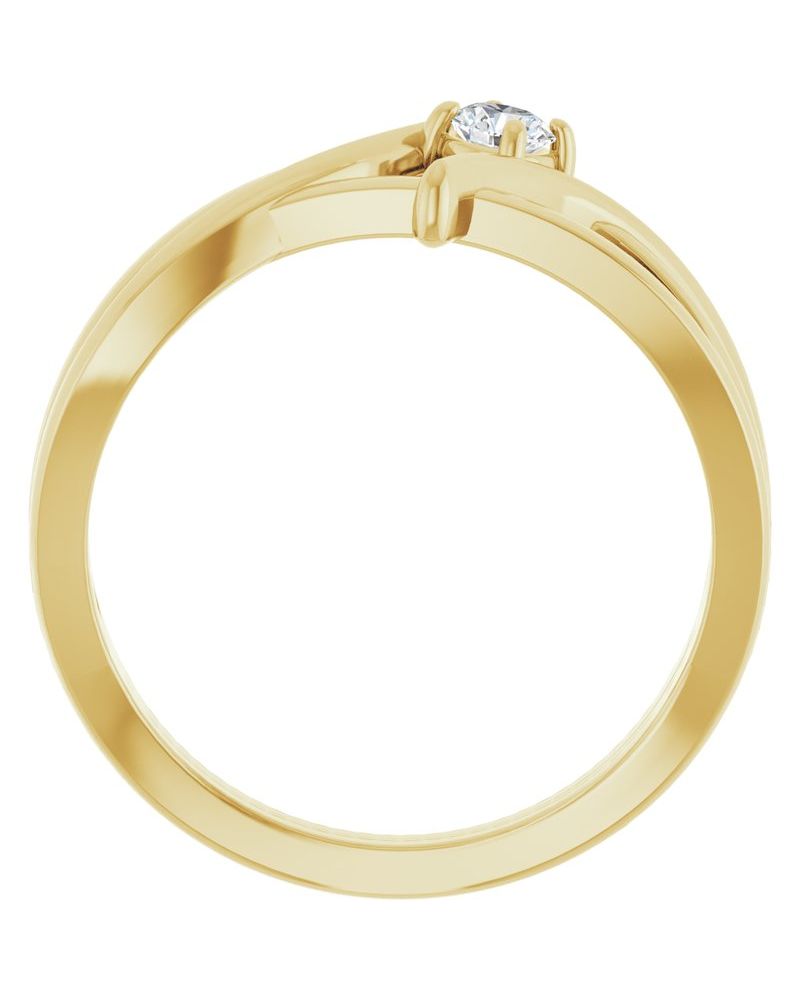Anel Bypass em Ouro 14k com Diamantes de Laboratório – Modelo 3