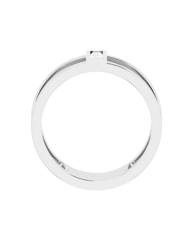 Anel Baguete Vazado em Ouro 14k com Diamantes Naturais