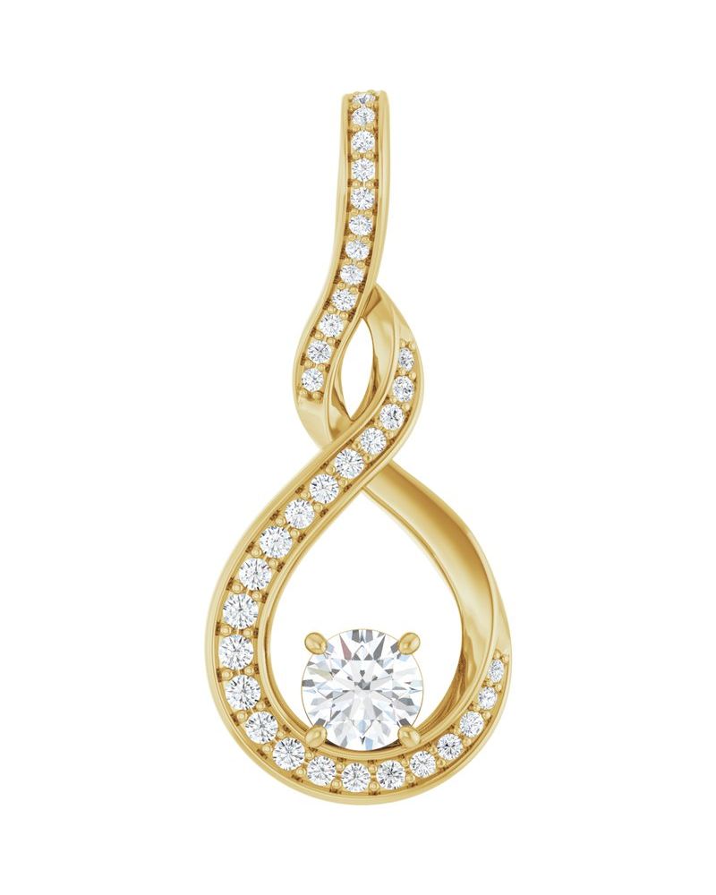 Pingente Infinito em Ouro 14k com Diamantes de Laboratório