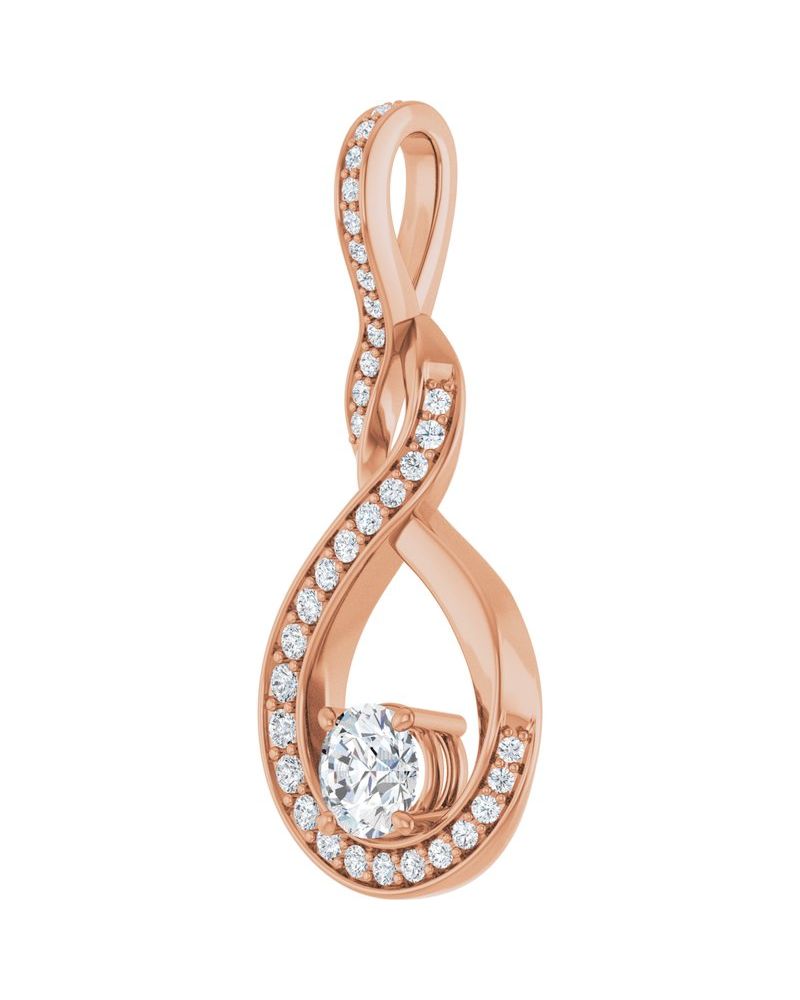 Pingente Infinito em Ouro 14k com Diamantes de Laboratório