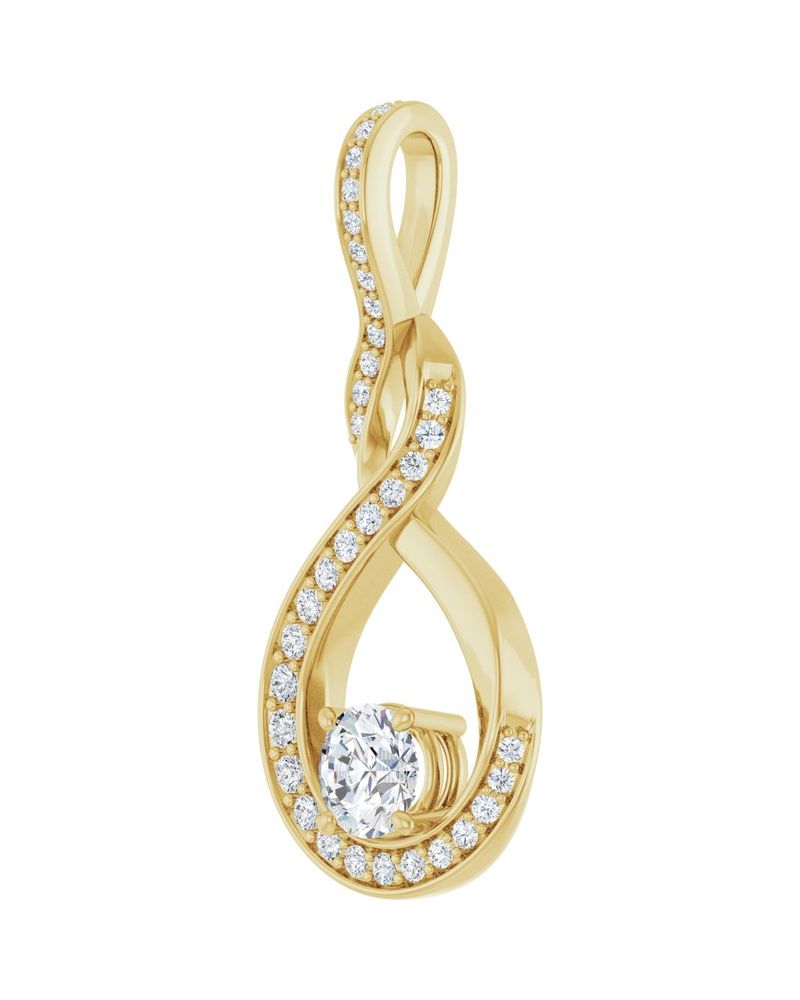 Pingente Infinito em Ouro 14k com Diamantes de Laboratório