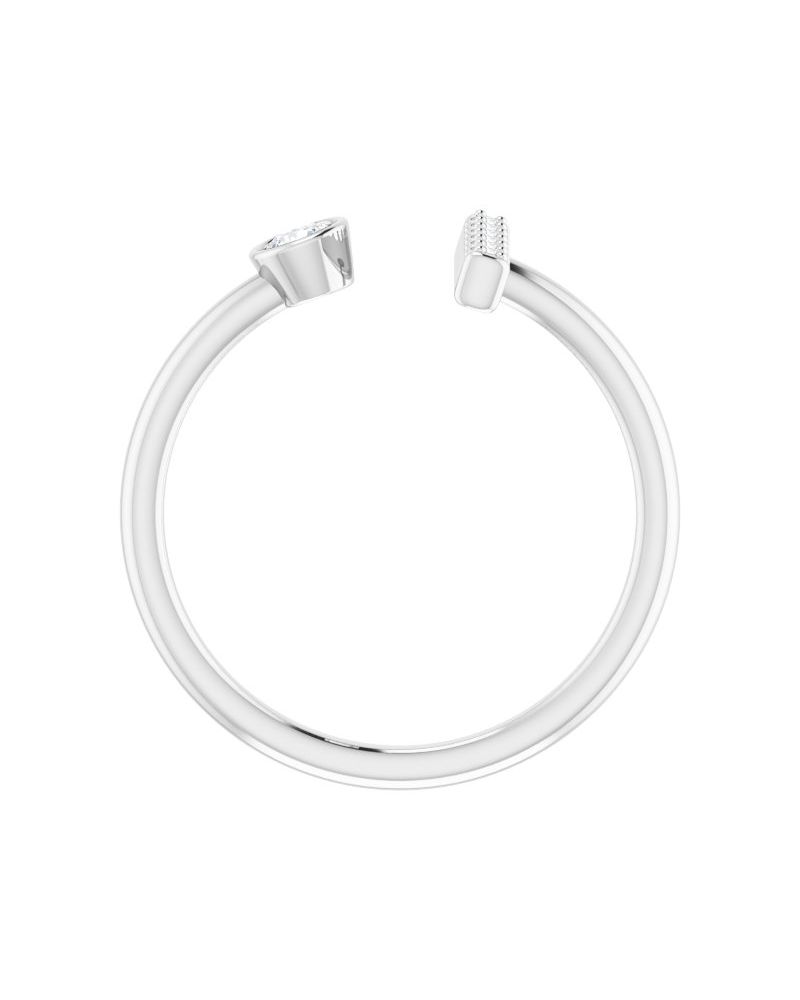 Anel Barra em Ouro 14k com Diamantes Naturais