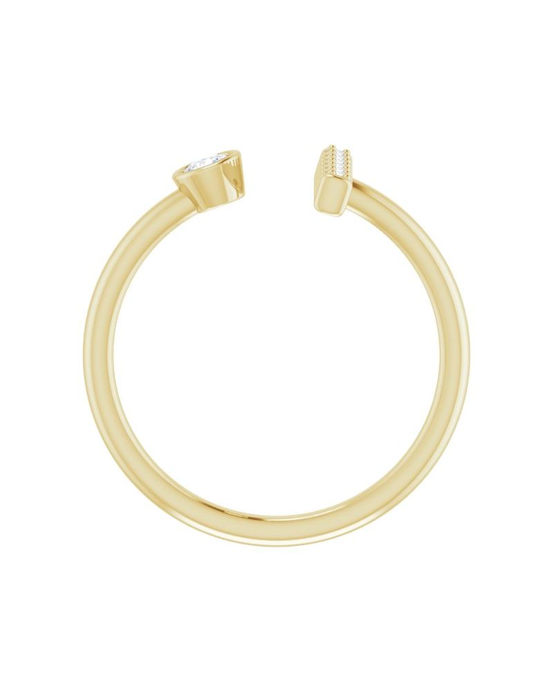 Anel Barra em Ouro 14k com Diamantes Naturais
