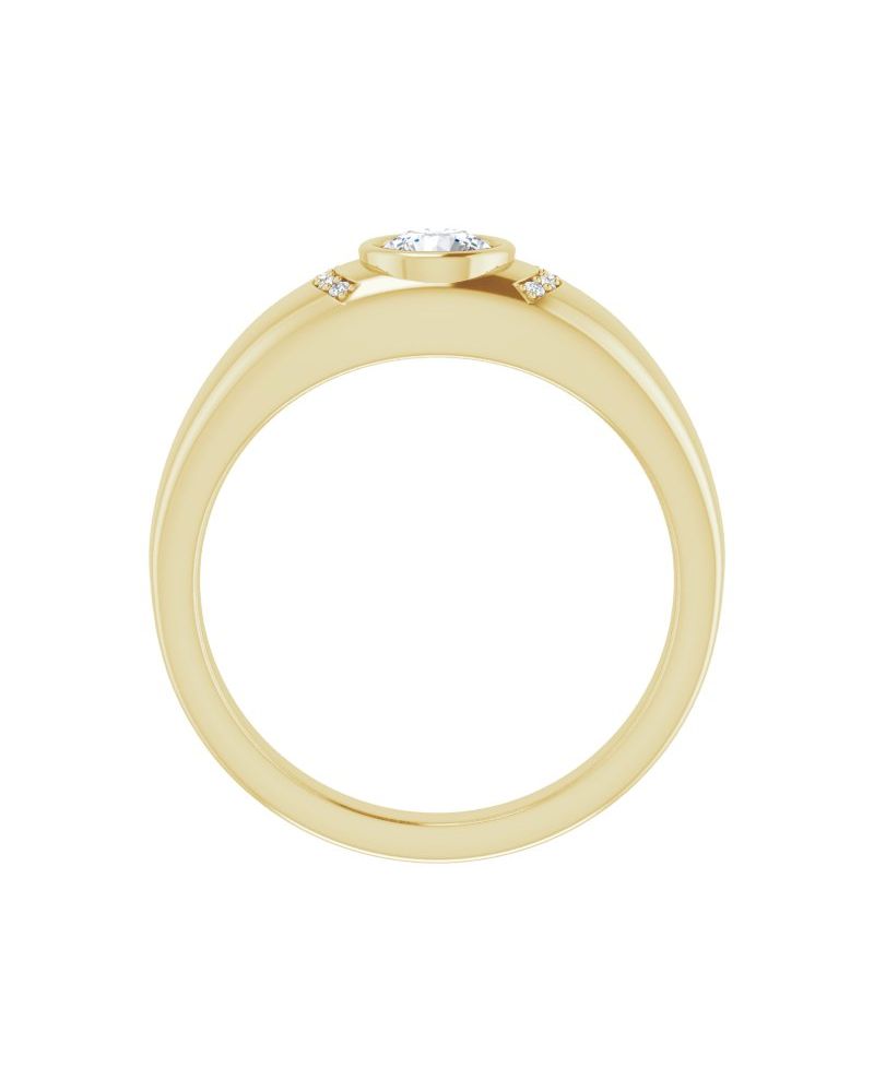 Anel Cravejado com Cravação Bezel em Ouro 14k com Diamantes Naturais – Modelo 2