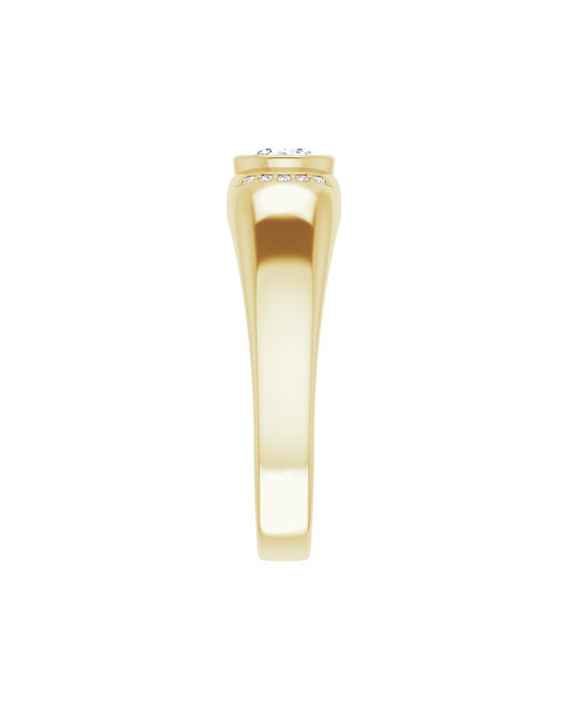 Anel Cravejado com Cravação Bezel em Ouro 14k com Diamantes Naturais – Modelo 2