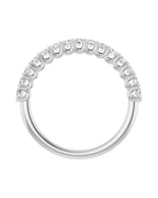 Anel Meia Aliança em Ouro 14k com Diamantes Naturais – Garras em U – Branco 14k