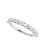 Anel Meia Aliança em Ouro 14k com Diamantes Naturais – Garras em U – Branco 14k