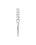 Anel Meia Aliança em Ouro 14k com Diamantes Naturais – Garras em U – Branco 14k