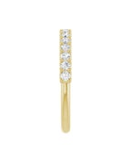 Anel Meia Aliança em Ouro 14k com Diamantes Naturais – Garras em U – Amarelo 14k