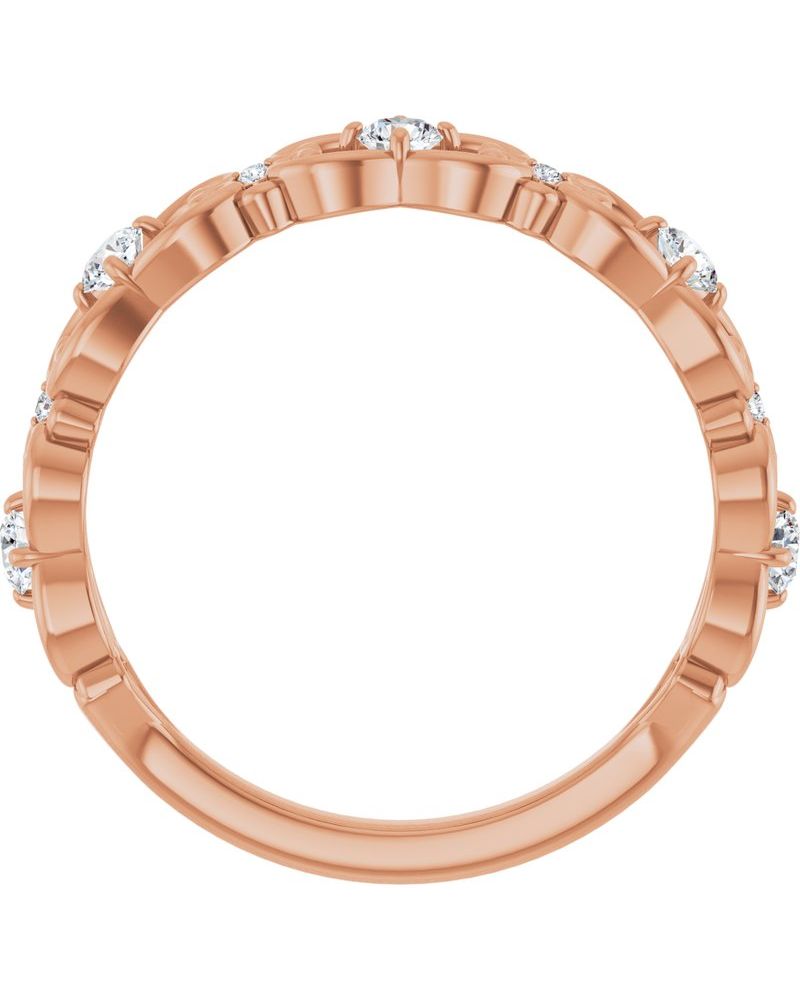 Anel Arabesco Vintage em Ouro 14k com Diamantes Naturais