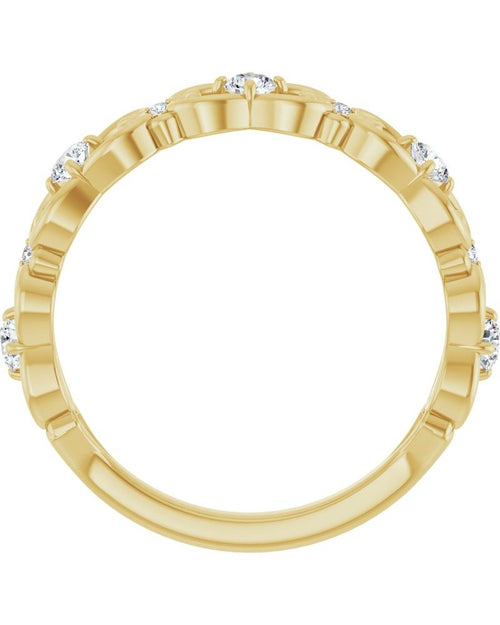 Anel Arabesco Vintage em Ouro 14k com Diamantes Naturais