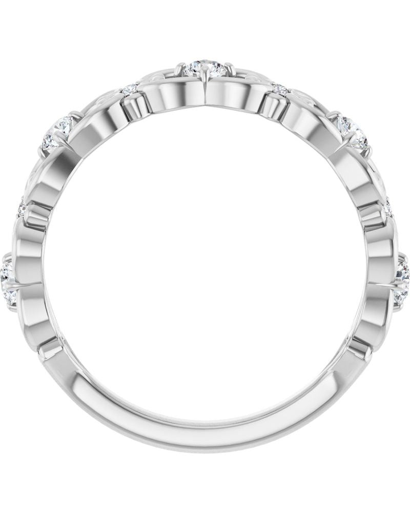 Anel Arabesco Vintage em Ouro 14k com Diamantes Naturais