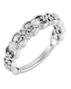 Anel Arabesco Vintage em Ouro 14k com Diamantes Naturais