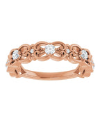 Anel Arabesco Vintage em Ouro 14k com Diamantes Naturais