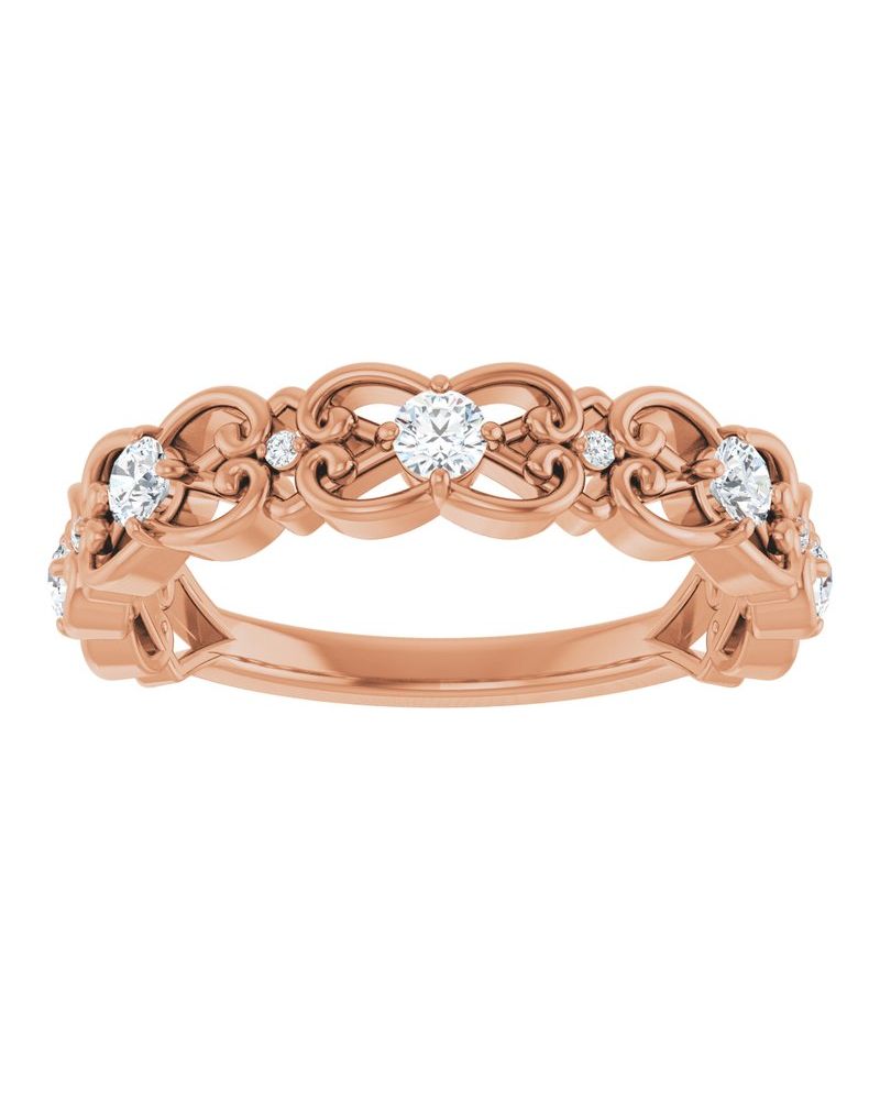 Anel Arabesco Vintage em Ouro 14k com Diamantes Naturais
