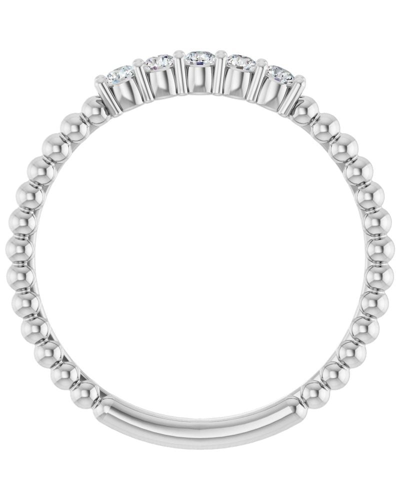 Anel Empilhável em Ouro 14k com Diamantes de Laboratório – Modelo 5