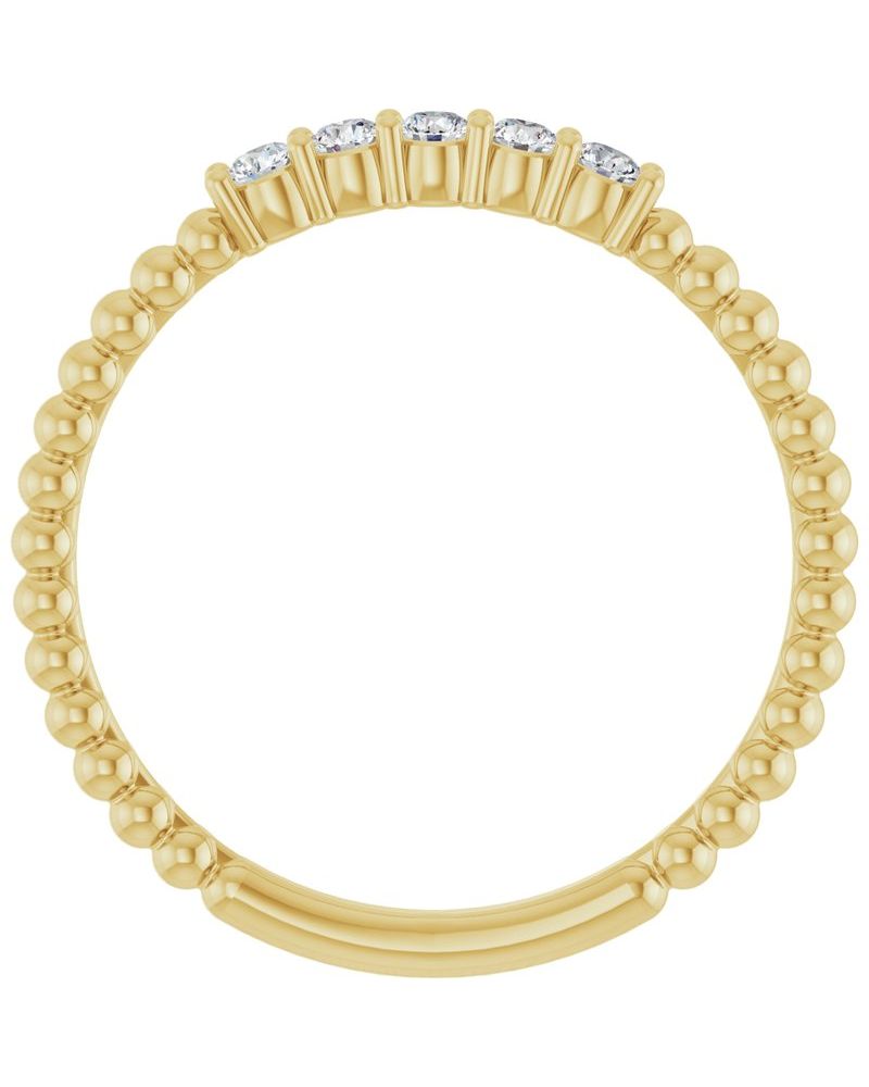 Anel Empilhável em Ouro 14k com Diamantes de Laboratório – Modelo 5