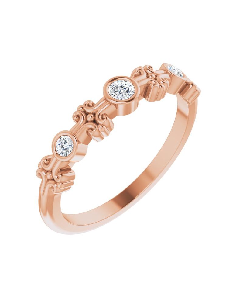 Anel com Cravação Bezel em Ouro 14k com Diamantes Naturais – Modelo 2