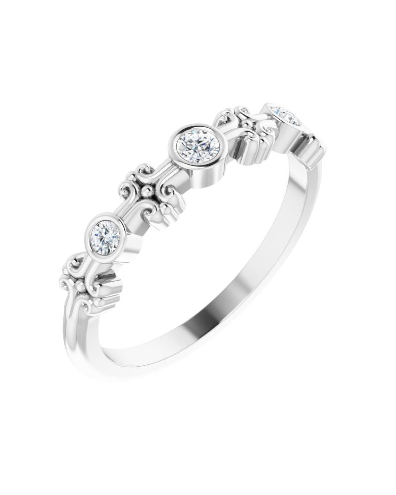 Anel com Cravação Bezel em Ouro 14k com Diamantes Naturais – Modelo 2