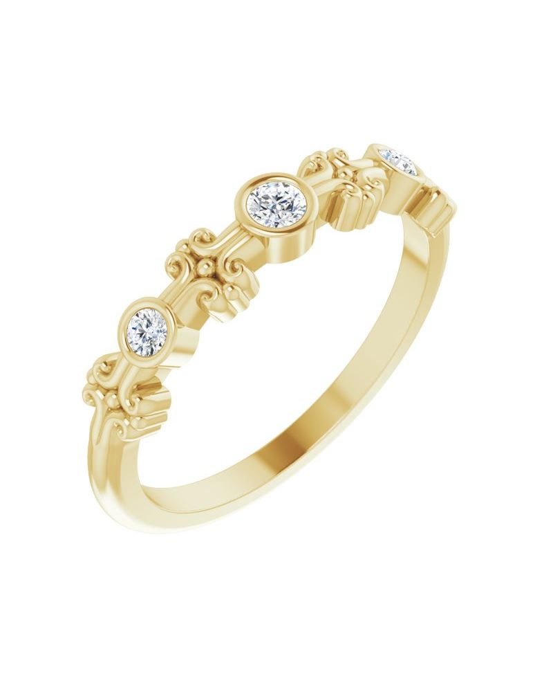 Anel com Cravação Bezel em Ouro 14k com Diamantes Naturais – Modelo 2