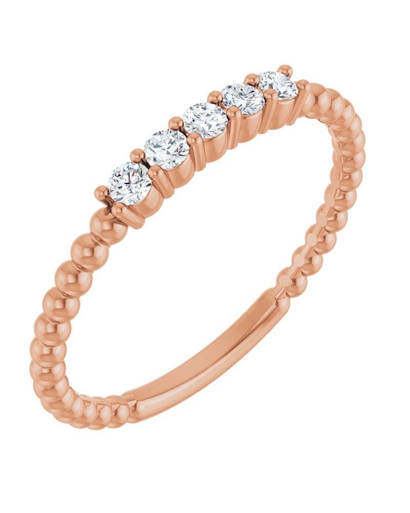 Anel Empilhável em Ouro 14k com Diamantes de Laboratório – Modelo 5