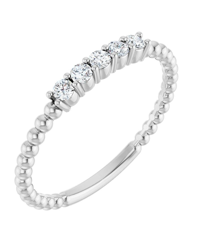 Anel Empilhável em Ouro 14k com Diamantes de Laboratório – Modelo 5