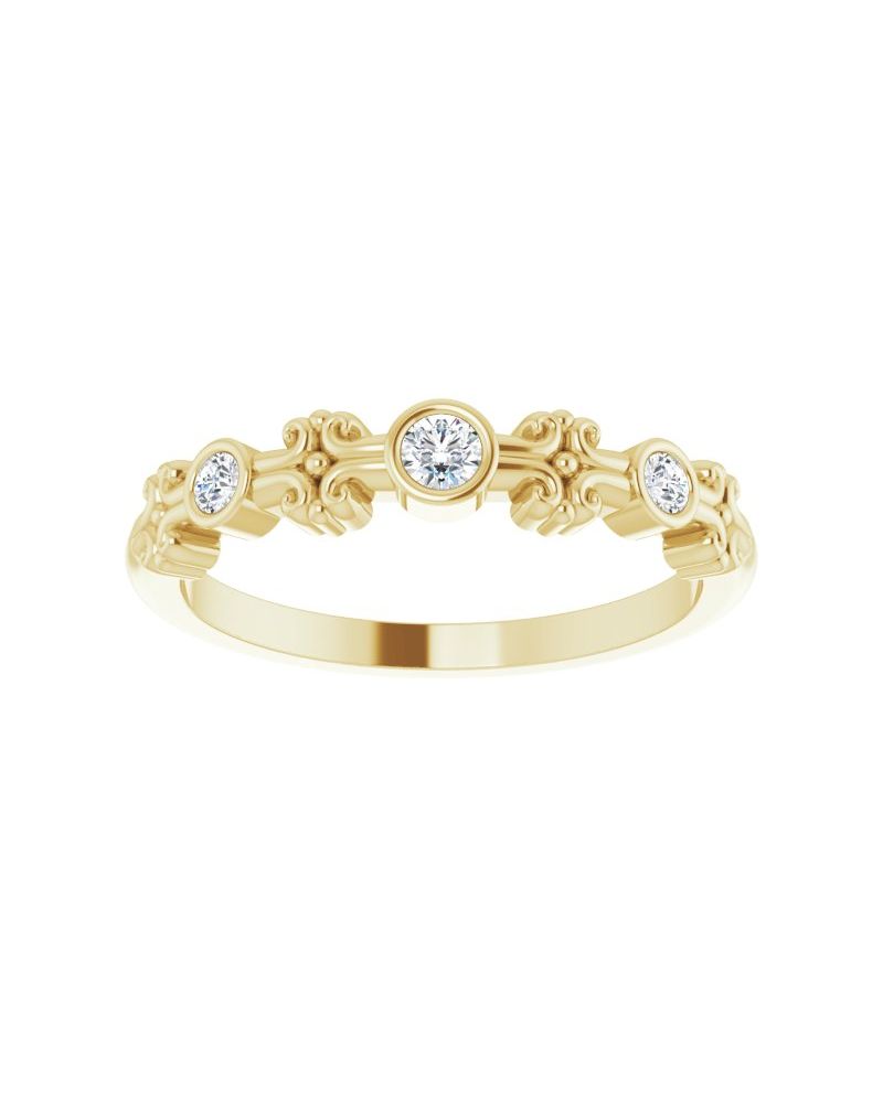 Anel com Cravação Bezel em Ouro 14k com Diamantes Naturais – Modelo 2