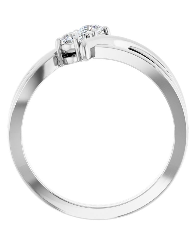 Anel Duas Pedras em Ouro 14k com Diamantes Naturais – Modelo 5