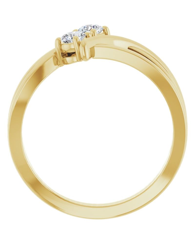 Anel Duas Pedras em Ouro 14k com Diamantes de Laboratório – Modelo 5
